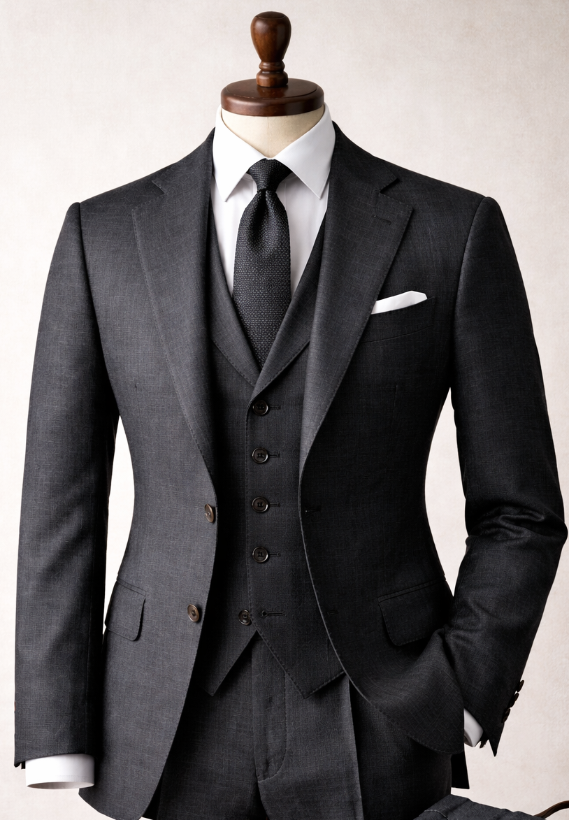 Charcoal Prestige Three-Piece Suit